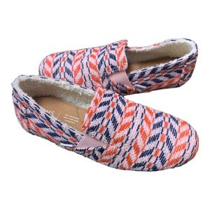Toms Sherpa lined‎ slip on shoes slippers indoor outdoor sz 7